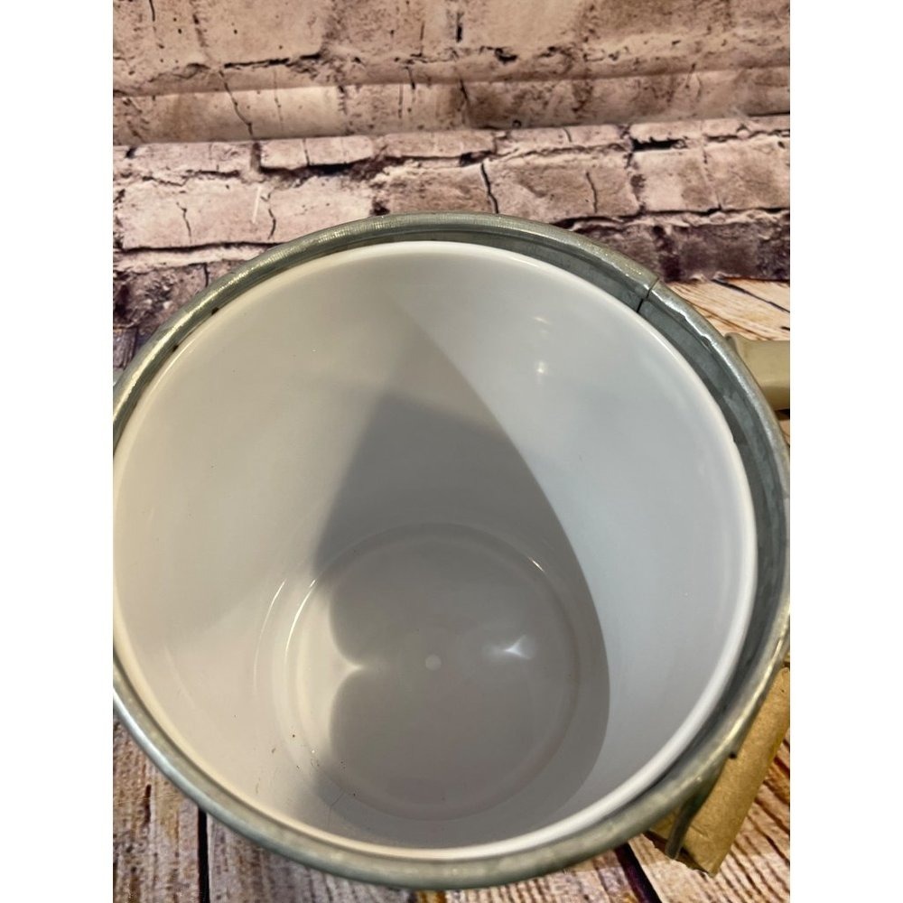 Unbranded Galvanized Metal Ice Bucket Silver White Drinks Rustic Farmhouse Decor - Picture 4 of 10